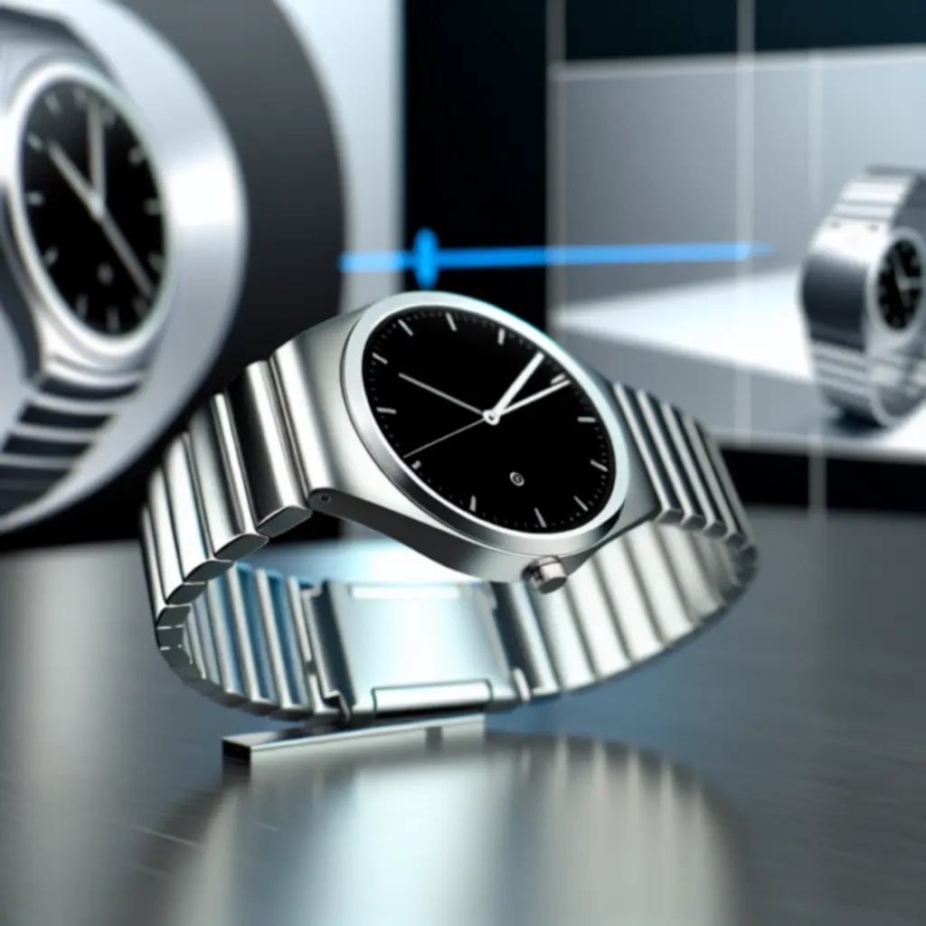 Strakke smart watch met metalen band en helder display