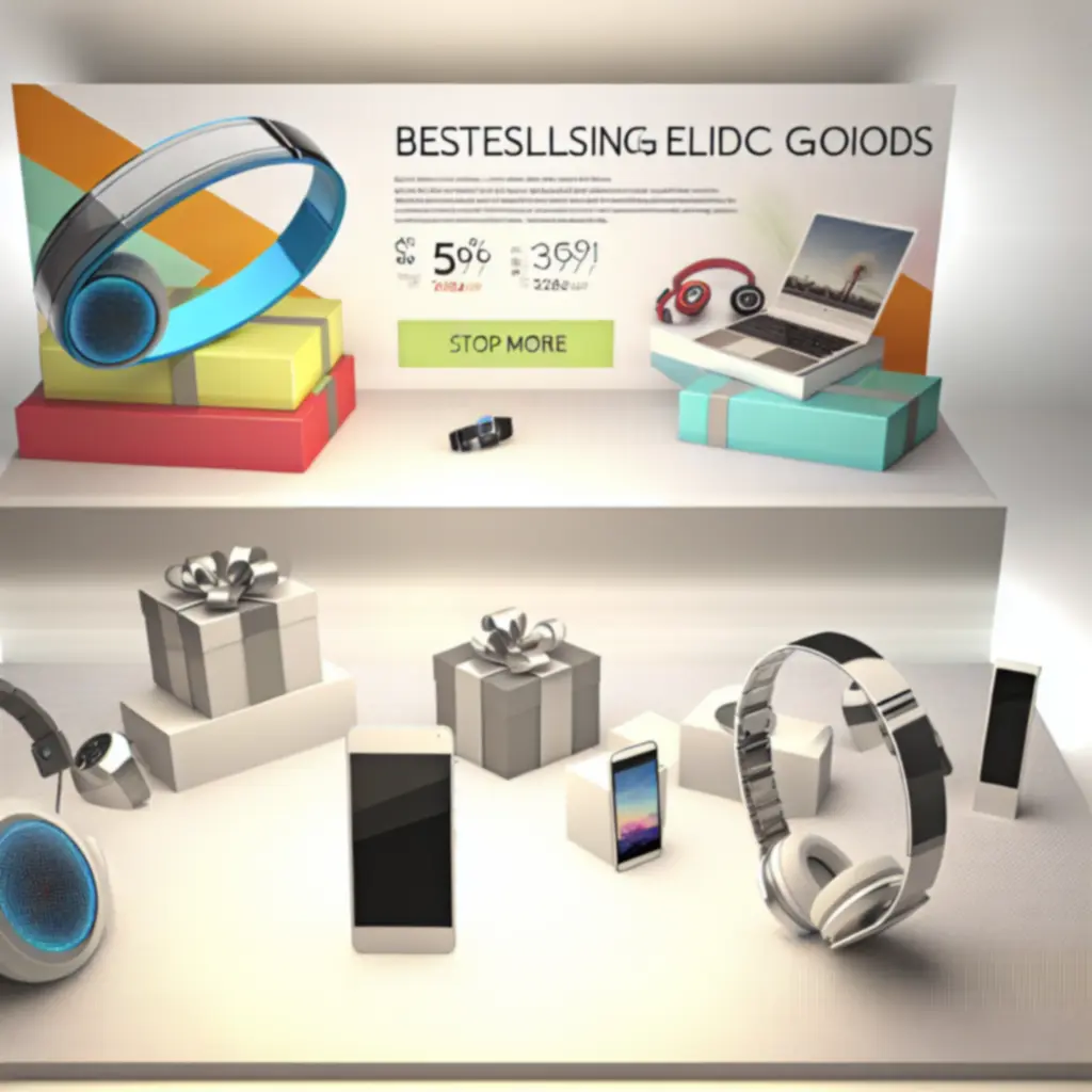 Hoge-resolutie banner met populaire producten in de aanbieding