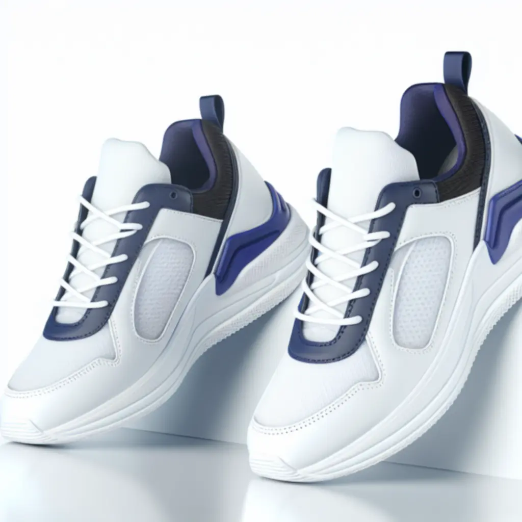 Vantage sneakers in wit met subtiele navy-details