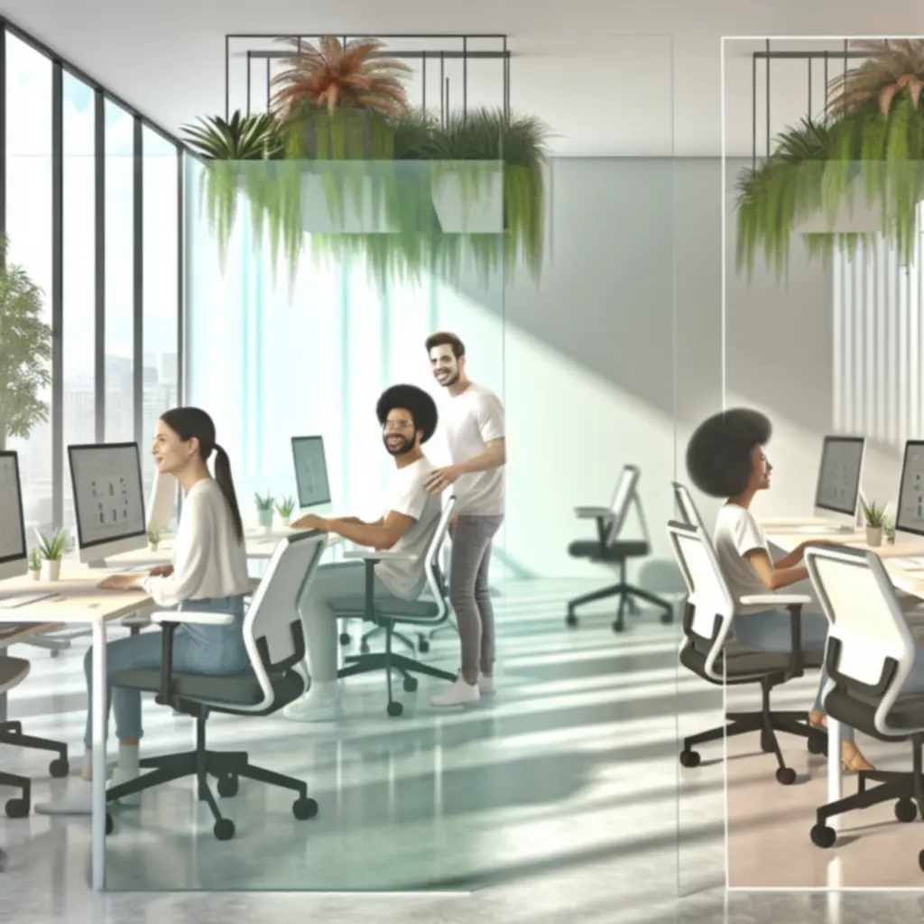 Team van NieuwNiiveau aan het werk in een moderne, lichte ruimte